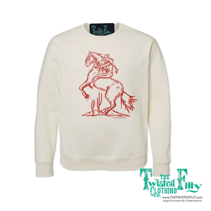 Bucking Cowgirl - Adult Womens Sweatshirt - Assorted Colors