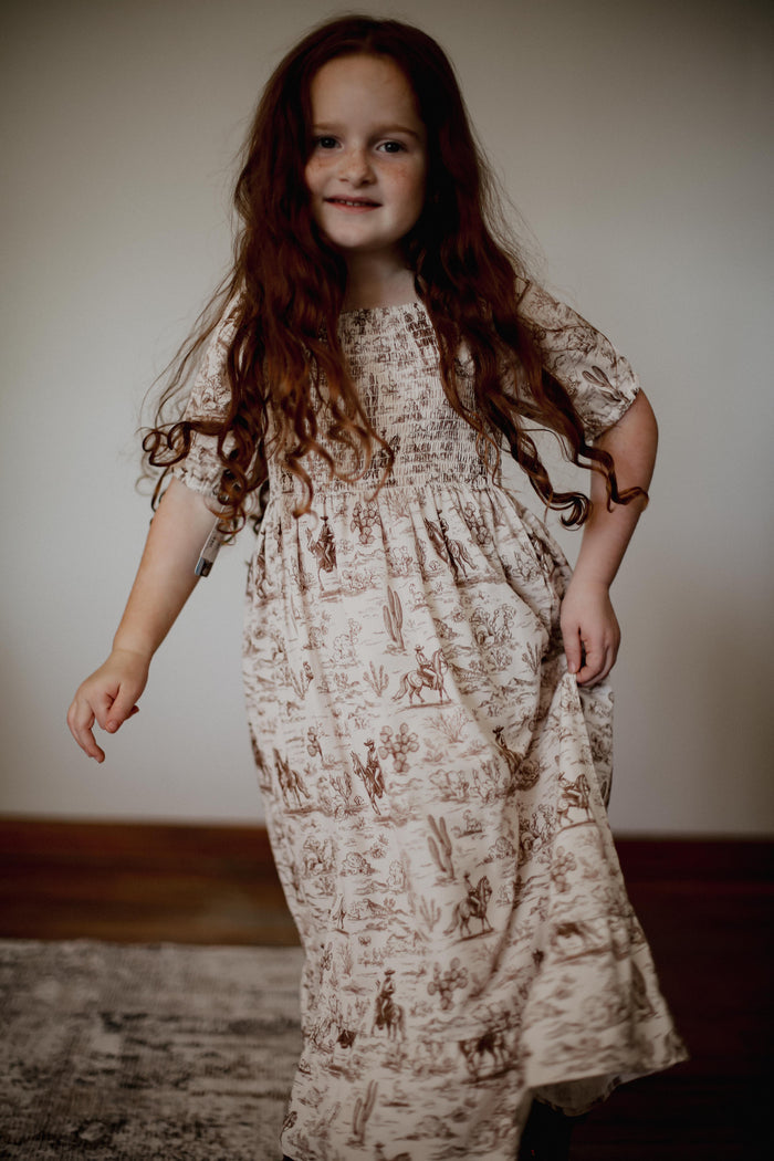 Cactus & Cowboy - Youth Smocked SS Dress