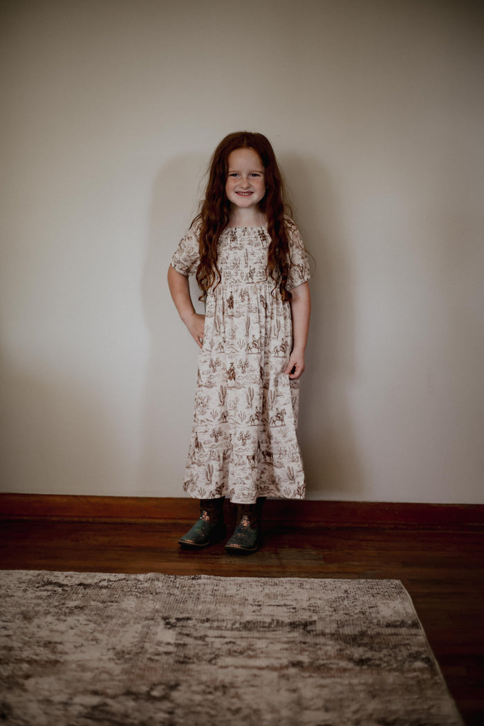 Cactus & Cowboy - Youth Smocked SS Dress