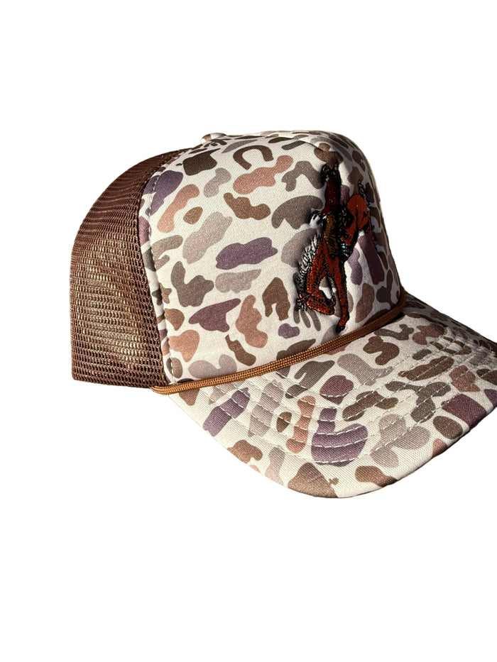 Camo Bucking Cowboy - Foam Trucker Hat