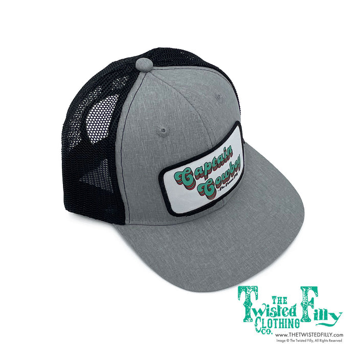 Captain Cowboy - Youth / Adult Trucker Hat - Black / Heather Gray