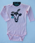 Cheetah Bandana Calf - L/S Infant One Piece - Pink