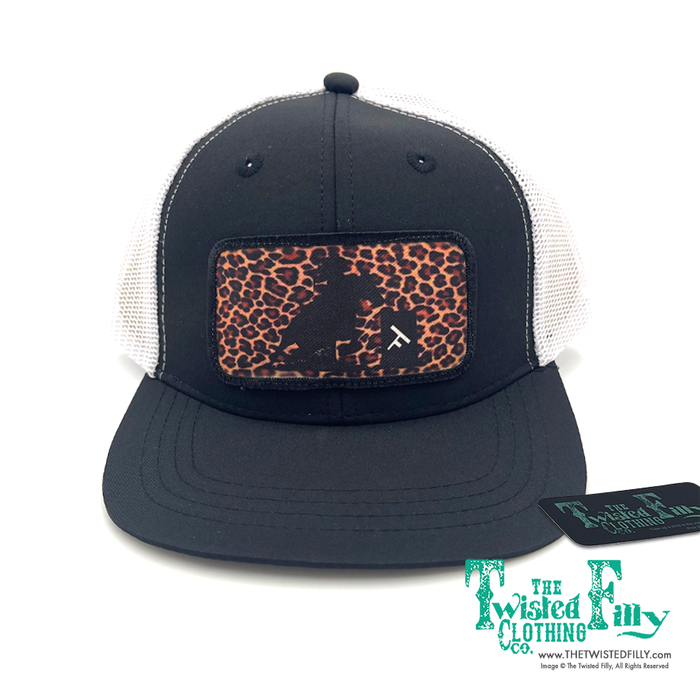 Cheetah Barrel Racer - Youth Snapback Hat - Black/White