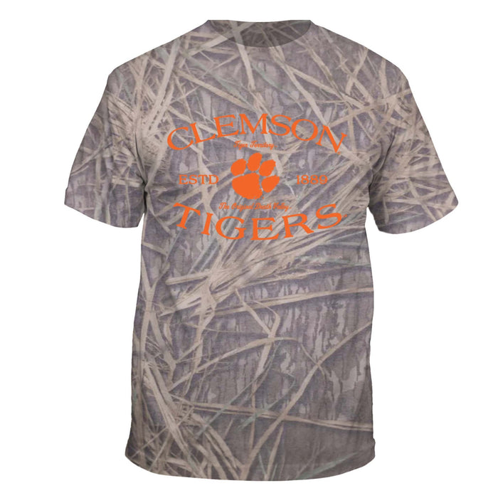 Clemson Tigers Shadow Grass Short Sleeve T-Shirt