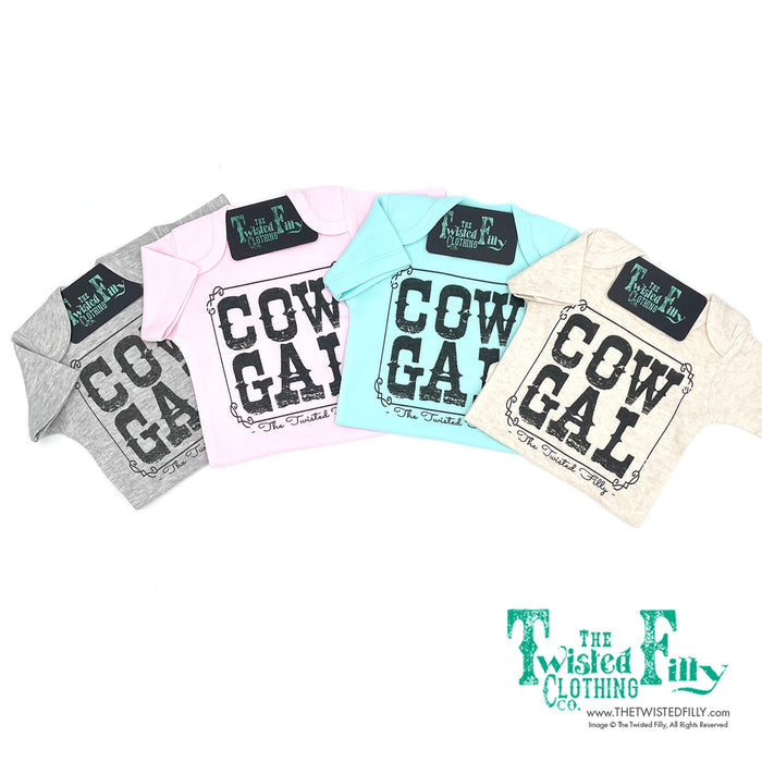 Cow Gal - S/S Infant One Piece - Turquoise