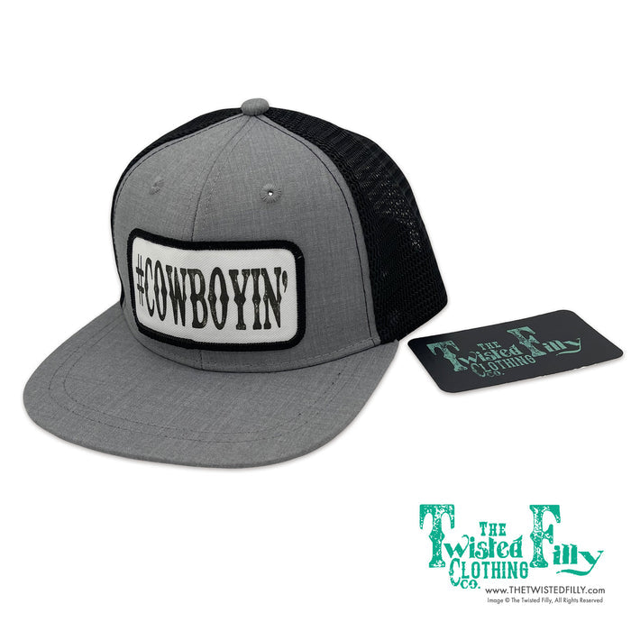 #Cowboyin’ - Infant / Toddler Trucker Hat - Blk/Htr Gry