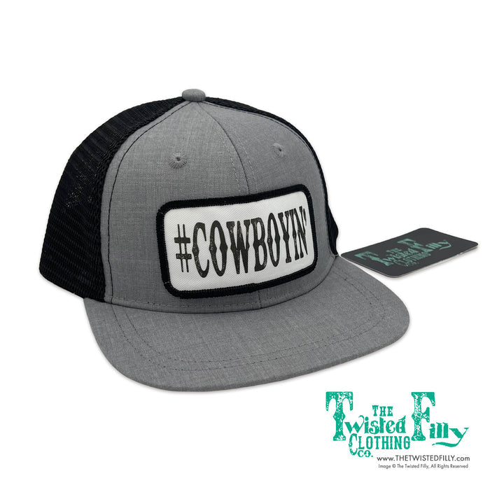 #Cowboyin’ - Infant / Toddler Trucker Hat - Blk/Htr Gry