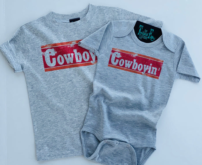 Cowboyin' 70’s Style - S/S Infant One Piece - Gray