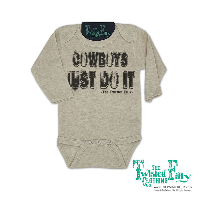 Cowboys Just Do It - L/S Boys Infant One Piece - Assorted Colors
