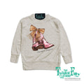 Cowgirl Slippers - Girls Toddler Pullover - Oatmeal