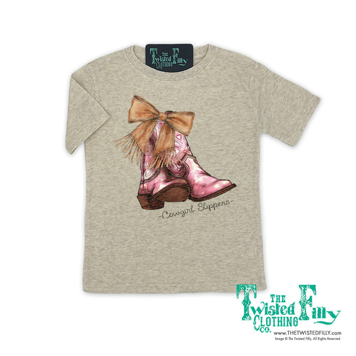 Cowgirl Slippers - S/S Toddler Tee - Oatmeal