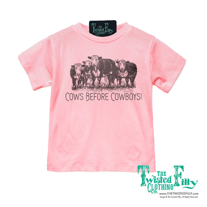 Cows Before Cowboys - S/S Youth Girls Tee - Assorted Colors