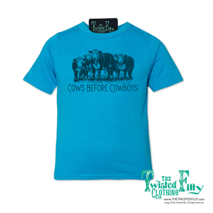 Cows Before Cowboys - S/S Youth Girls Tee - Assorted Colors