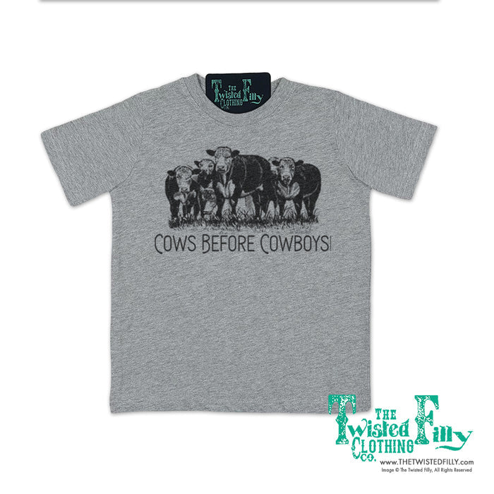 Cows Before Cowboys - S/S Youth Girls Tee - Assorted Colors