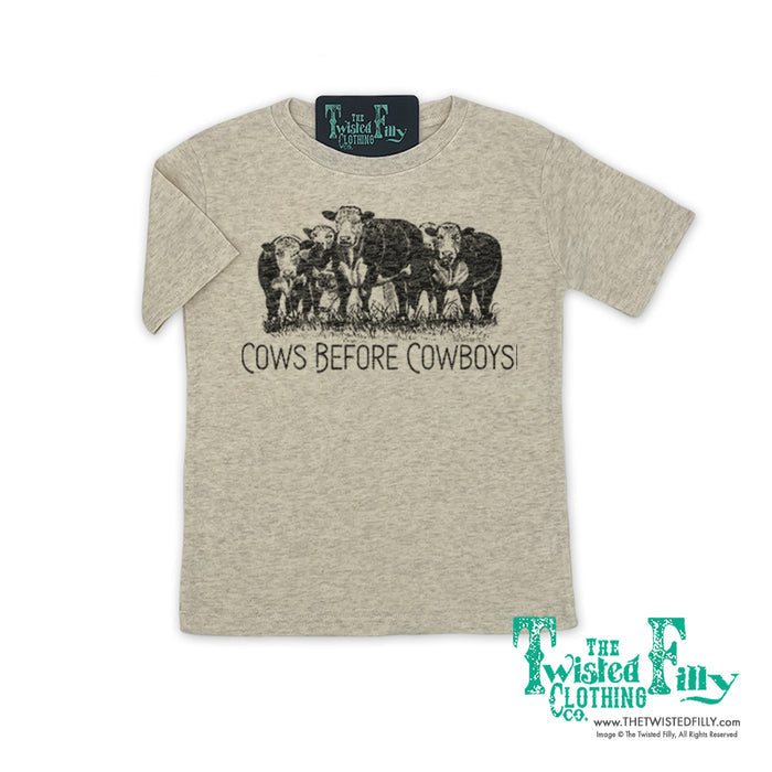 Cows Before Cowboys - S/S Youth Girls Tee - Assorted Colors