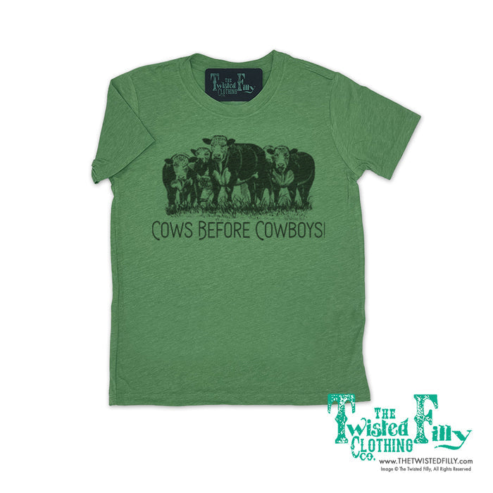 Cows Before Cowboys - S/S Youth Girls Tee - Assorted Colors