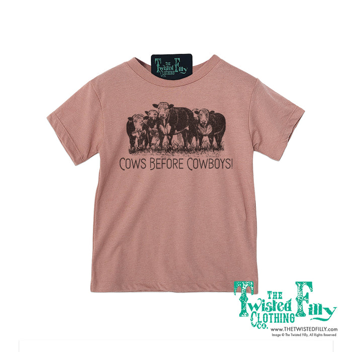 Cows Before Cowboys - S/S Youth Girls Tee - Assorted Colors