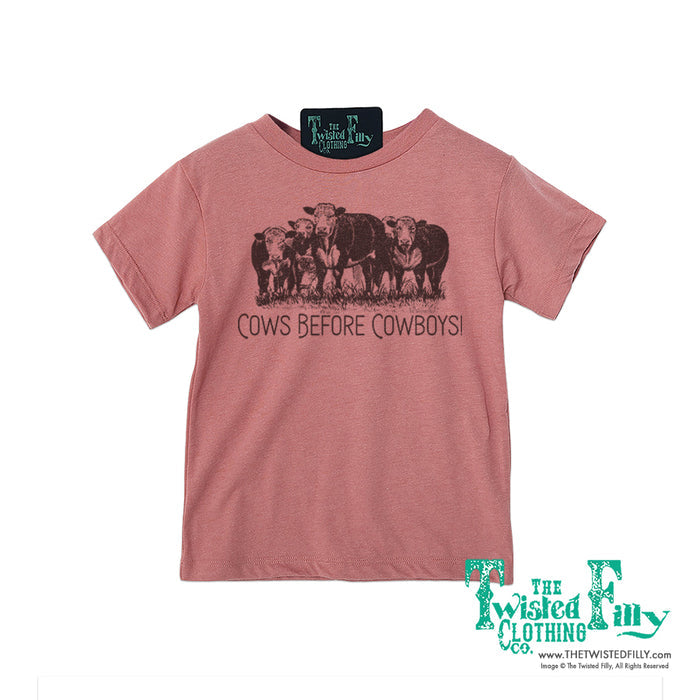 Cows Before Cowboys - S/S Youth Girls Tee - Assorted Colors