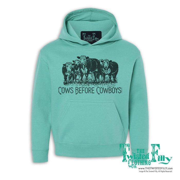 Cows Before Cowboys - Youth Girls Hoodie - Assorted Colors