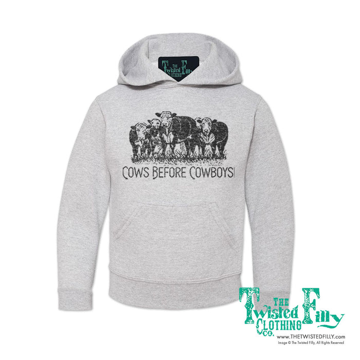 Cows Before Cowboys - Youth Girls Hoodie - Assorted Colors