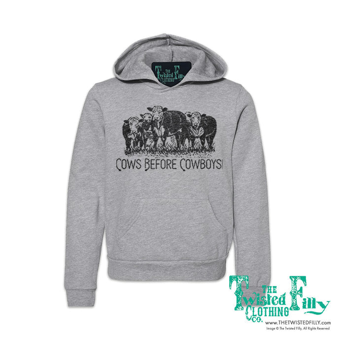 Cows Before Cowboys - Youth Girls Hoodie - Assorted Colors