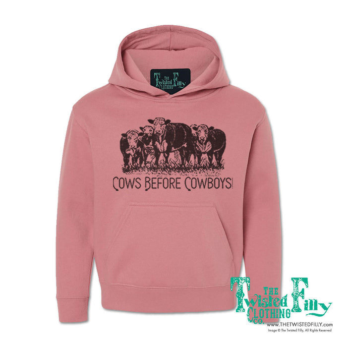 Cows Before Cowboys - Youth Girls Hoodie - Assorted Colors