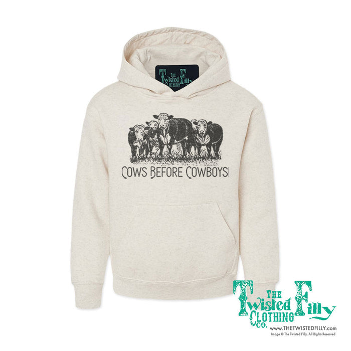 Cows Before Cowboys - Youth Girls Hoodie - Assorted Colors