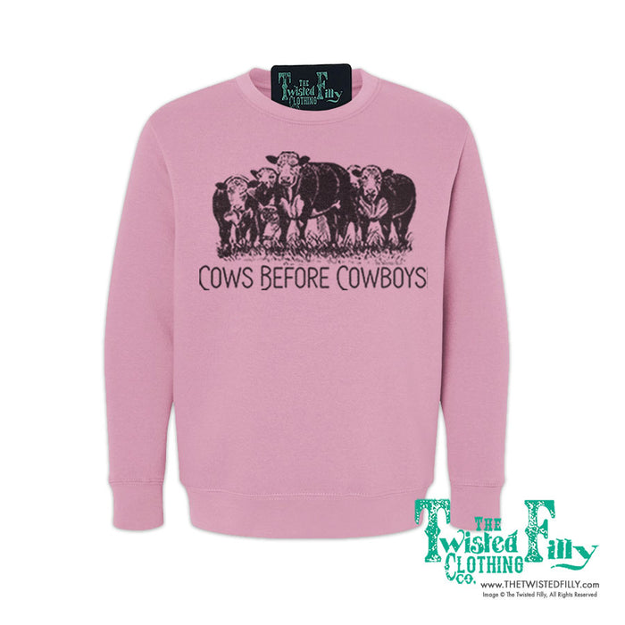 Cows Before Cowboys - Youth Girls Sweatshirt - Assorted Colors