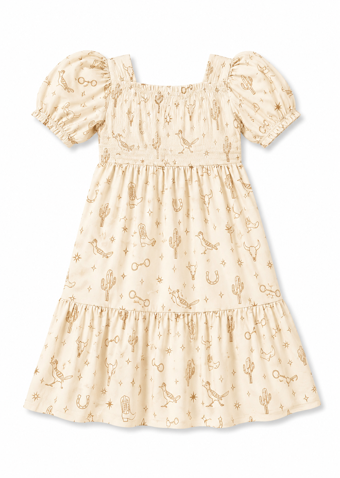 Cream & Camel Desert Things SS Smocked Dress- Youth SS Smocked Dress