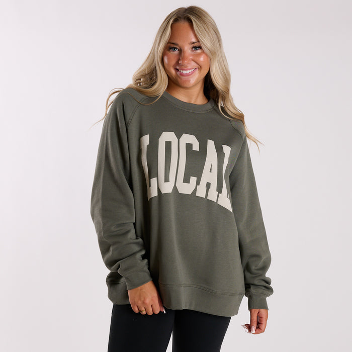Crescent Crewneck Sweatshirt in Olive