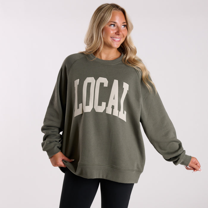 Crescent Crewneck Sweatshirt in Olive