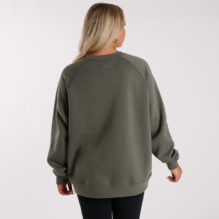 Crescent Crewneck Sweatshirt in Olive