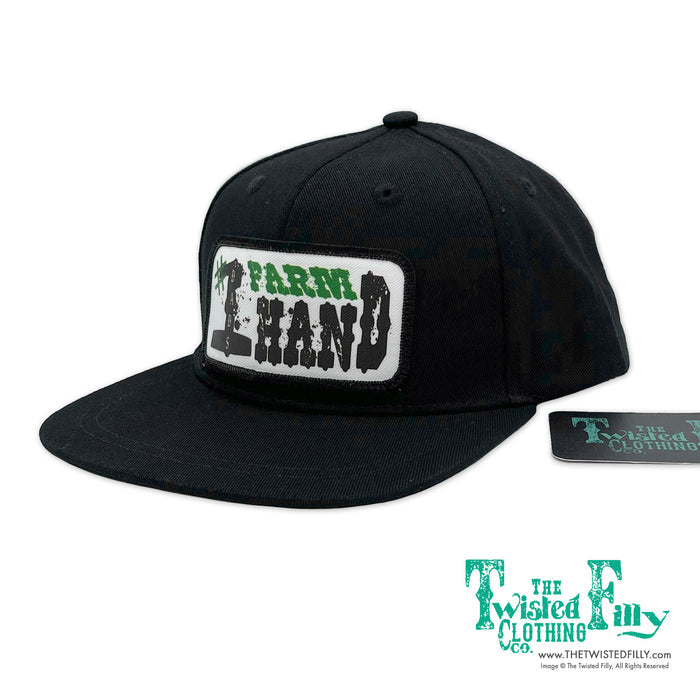 Dads #1 Farm Hand - Youth Snapback Hat - Black