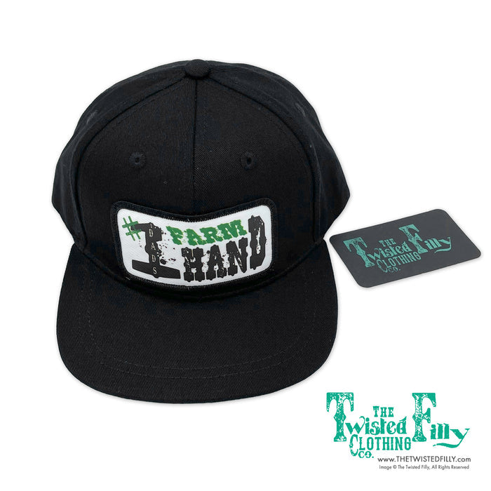 Dads #1 Farm Hand - Youth Snapback Hat - Black