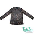 Long sleeve mesh top with dark cheetah pattern