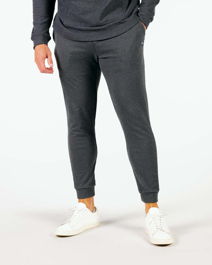 Dark Gray Brushed Rib Knit Jogger