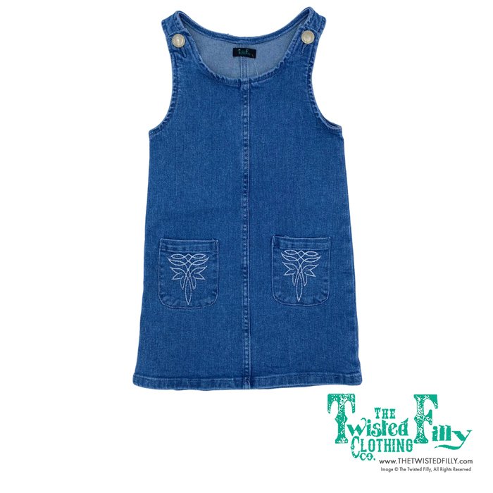Denim Boot Stitch Dress - Toddler