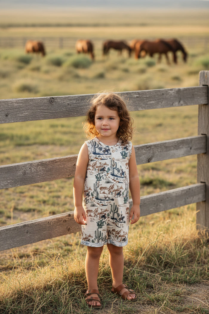 Desert Cowboy - Toddler Slvls Short Romper