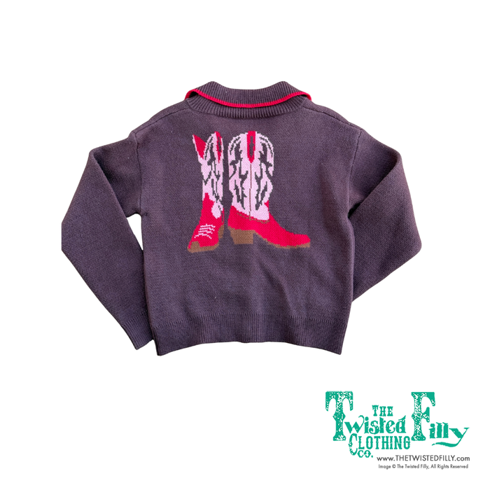 Double Horse Shoe - Youth Sweater Cardigan
