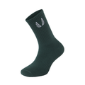 Essential Crew Socks in forest green displayed on sock form