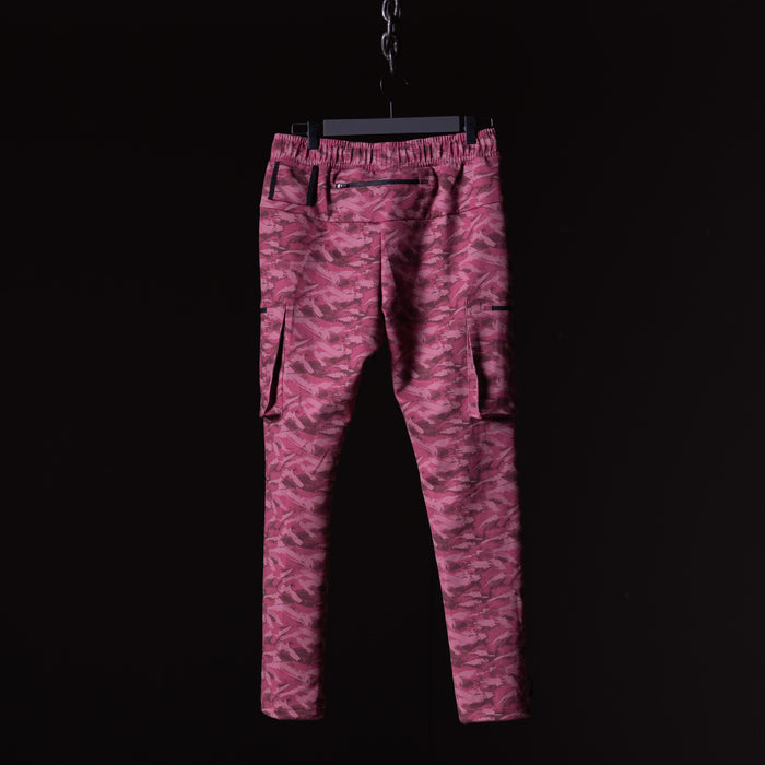 flatlay Brushed Camo Cargo Jogger in pink camo, front view