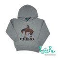 Feral Saddle Bronc Rider - Toddler Hoodie - Gray