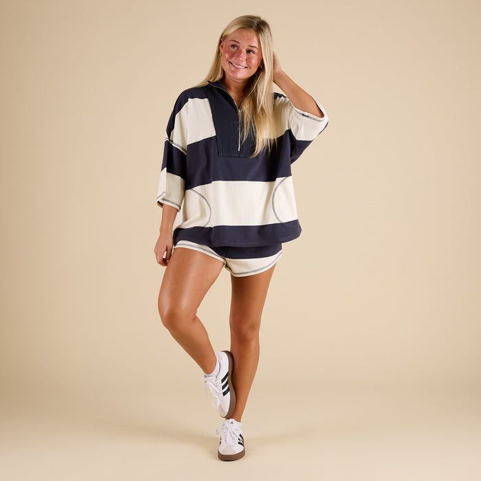 FP Movement Retro Rugby Set in Navy and White