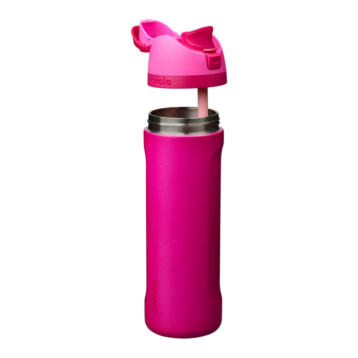 Owala FreeSip® 24oz Stainless Steel Water Bottle in Hot Pink shown on a white background.