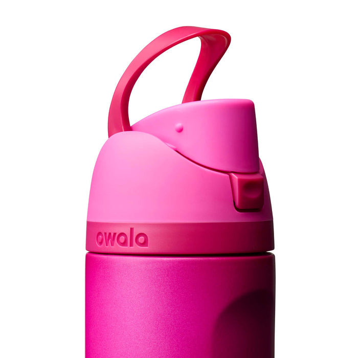 Owala FreeSip® 24oz Stainless Steel Water Bottle in Hot Pink shown on a white background.