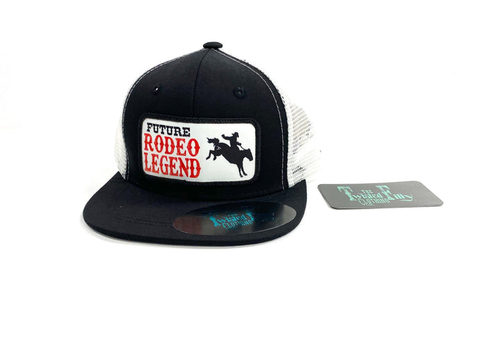 Future Rodeo Legend Bronc Rider - Youth Trucker Hat - Black/White