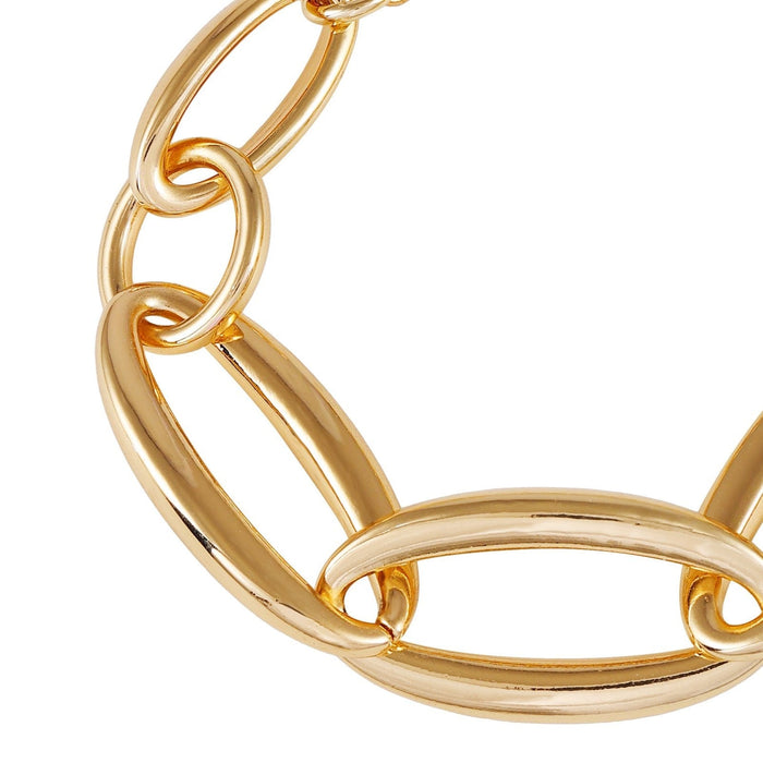 Close-up of the Vince Camuto Goldtone Toggle Bracelet featuring large, oval links against a white background.