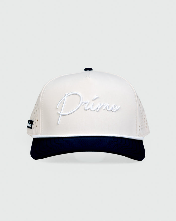 Grant Horvat Essentials Cream | Navy Cursive Hat