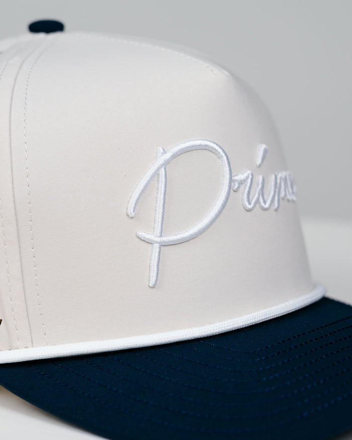 Grant Horvat Essentials Cream | Navy Cursive Hat