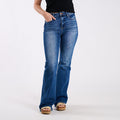 High Rise Stretch Flare Dark Wash Jeans